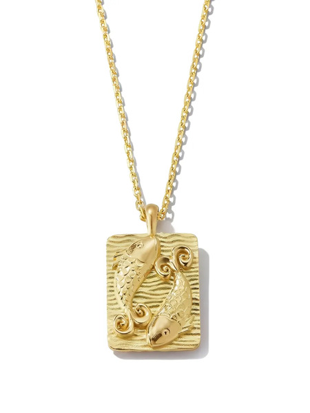  David Webb 18k Yellow Gold Diamond Pisces Zodiac Pendant Necklace 