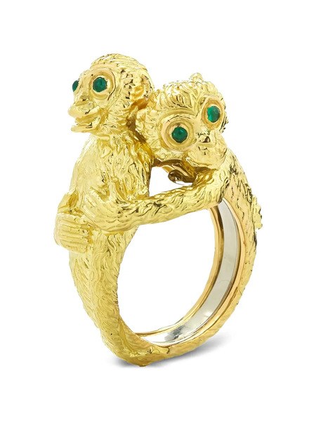  David Webb Monkey-motif Emerald Ring - Gold 
