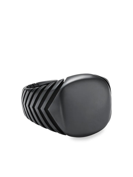  David Yurman Chevron Signet Ring - Black 