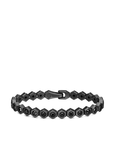  David Yurman Hex Pavé Black Diamond Tennis Bracelet 