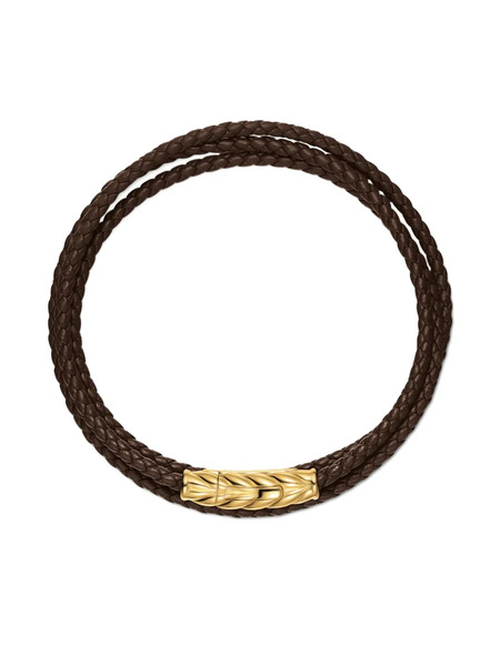  David Yurman 18k Yellow Gold Chevron Triple Wrap Bracelet 