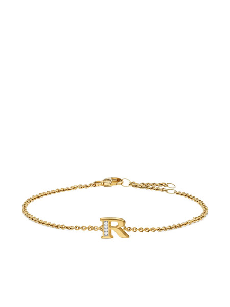  David Yurman 18k Yellow Gold Petite Pavé Initial Diamonds Bracelet 