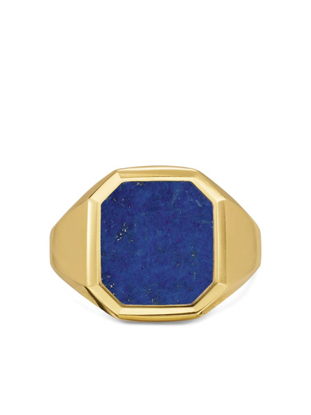  David Yurman 18k Yellow Gold Streamline® Signet Lapis Lazuli Ring 