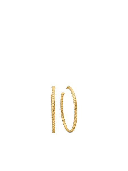  David Yurman 18kt Yellow Gold Cablespira Hoop Earrings 
