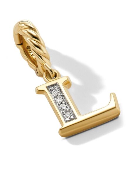  David Yurman 18kt Yellow Gold Pavé Initial Pendant 