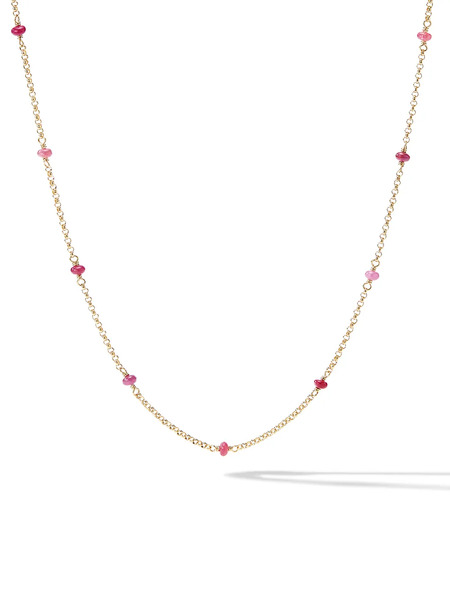  David Yurman 18kt Yellow Gold Ruby-embellished Necklace 