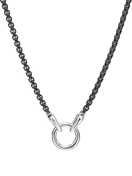  David Yurman Smooth Amulet Box Chain Necklace (2.7mm) - Silver 
