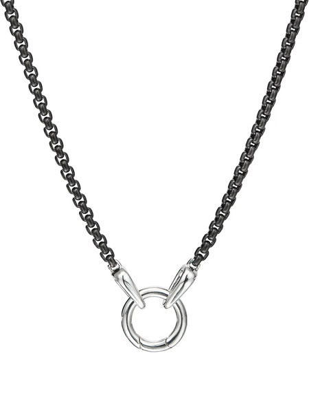  David Yurman Smooth Amulet Box Chain Necklace (2.7mm) - Silver 