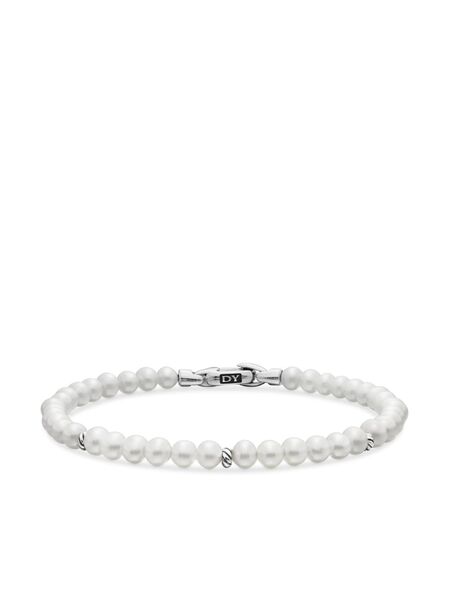  David Yurman Sterling Silver Bijoux Spiritual Beads Pearl Bracelet (4mm) 