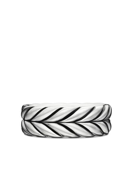  David Yurman Sterling Silver Chevron Band Ring (8.5mm) 