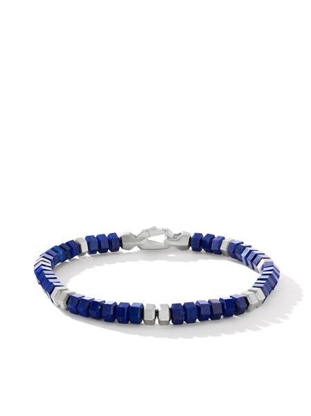  David Yurman Sterling Silver Hex Bead Bracelet (6mm) - Blue 