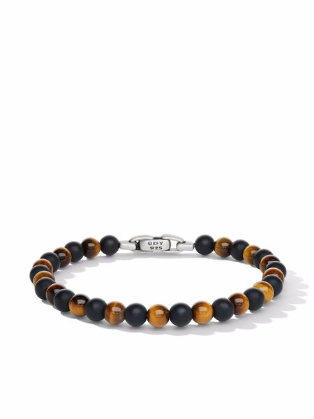  David Yurman Sterling Silver Spiritual Beads Alternating Bracelet (6mm) - Brown 