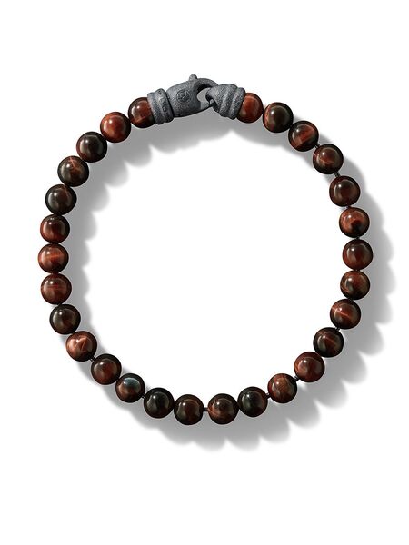  David Yurman Sterling Silver Spiritual Beads Bracelet (6mm) - Red 