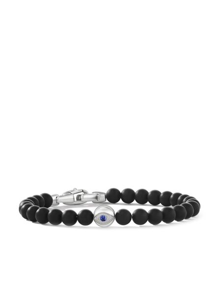  David Yurman Sterling Silver Spiritual Beads Evil Eye Bracelet (6mm) 