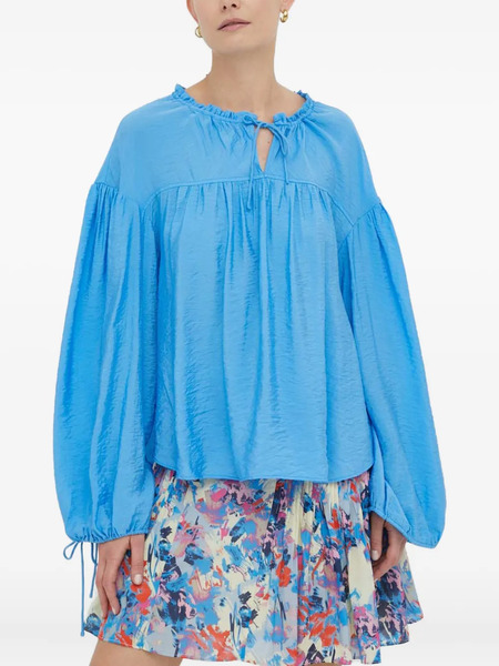  Day Birger Et Mikkelsen Ruffled Tie Blouse - Blue 