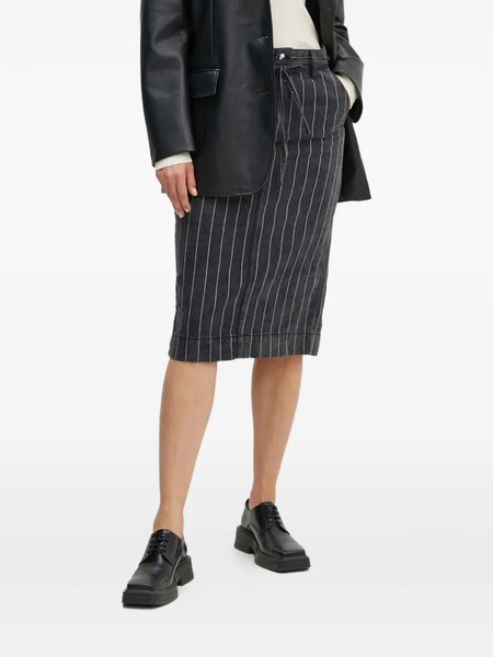  Day Birger Et Mikkelsen Striped-pattern Midi Skirt - Black 