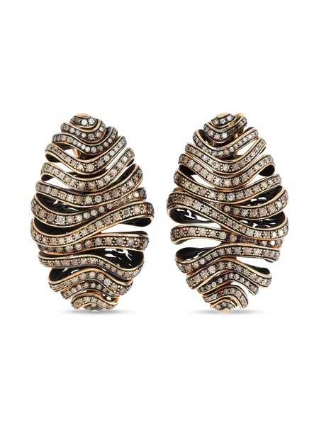  De Grisogono 18k Rose Gold Diamond Earrings - Pink 