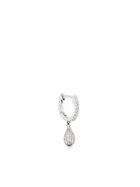  De Jaegher 18kt White Gold Lightly Drop Diamond Hoop Earring - Silver 