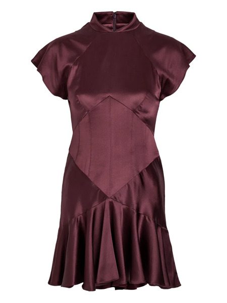  De La Vali Alizee Ruffle Trim Panelled Dress - Purple 