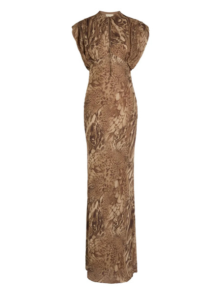  De La Vali Ceres Patterned Maxi Dress - Brown 