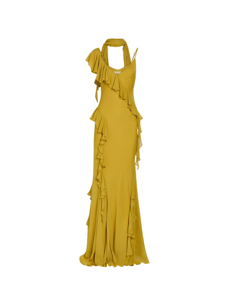  De La Vali Ruffled Maxi Dress - Yellow 