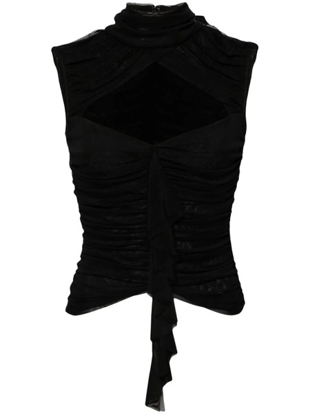  De La Vali Tiramisu Ruched Top - Black 