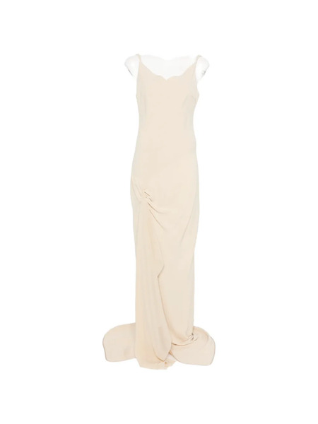  De Santis Gathered Sleeveless Maxi Dress - Neutrals 