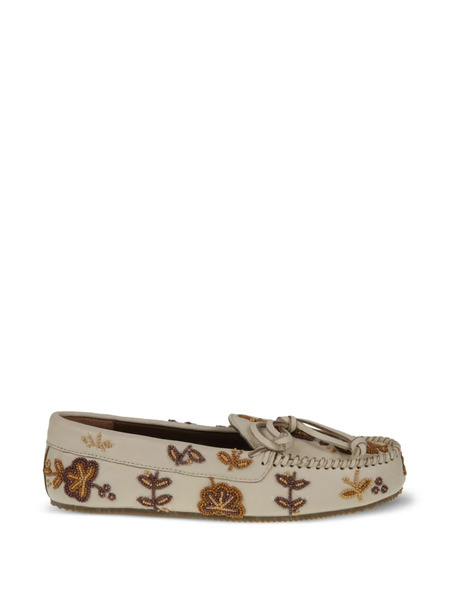  De Siena Shoes Beaded Moccasin Loafers - Neutrals 