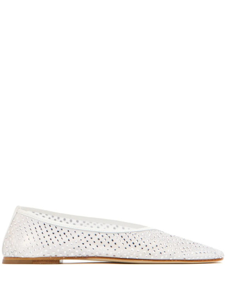  Dear Frances Balla Crystal Ballerina Shoes - White 