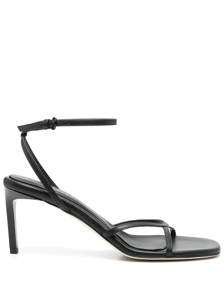  Dear Frances Criss Leather Heeled Sandals - Black 