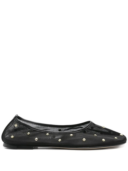  Dear Frances Studs Mesh Ballet Flats - Black 