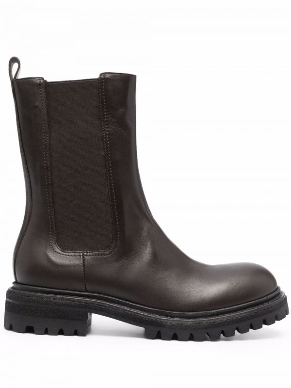  Del Carlo Chunky Leather Boots - Brown 