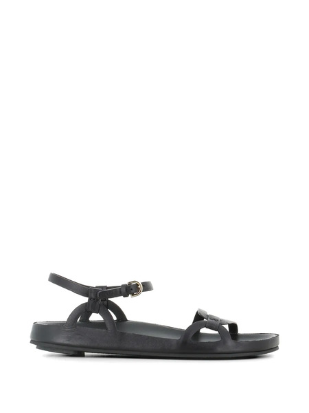  Del Carlo Leather Sandals - Black 