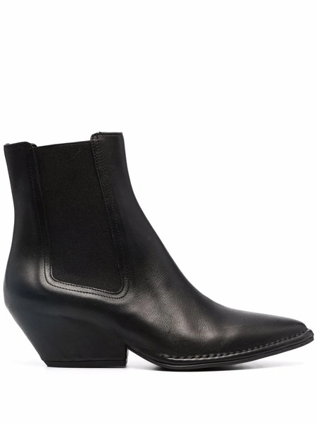  Del Carlo Mid-heel Leather Boots - Black 