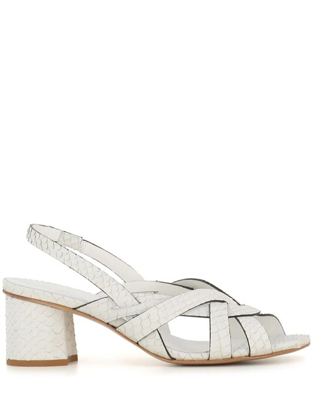  Del Carlo 65mm Leather Sandals - White 