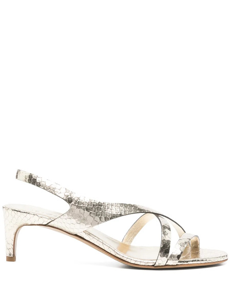  Del Carlo 55mm Snakeskin-effect Sandals - Gold 