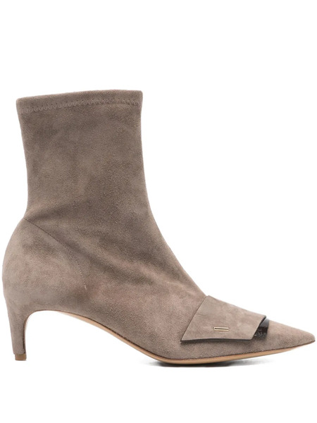  Del Carlo Pointed-toe Suede Ankle Boots - Brown 