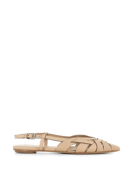  Del Carlo Woven Strap Flat Pumps - Neutrals 