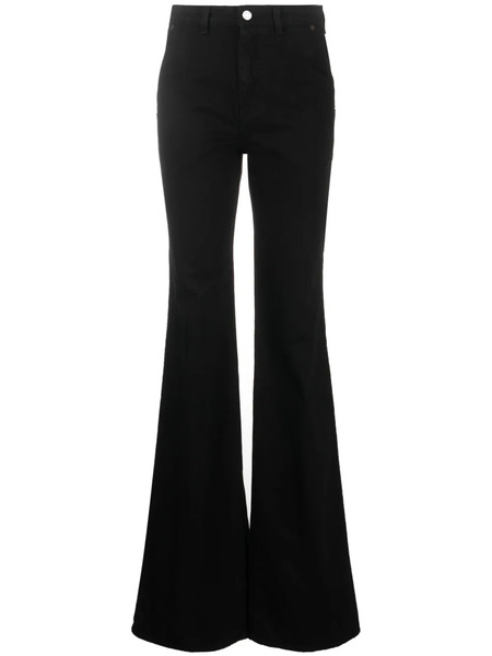  Del Core Logo-patch Flared Cotton Trousers - Black 