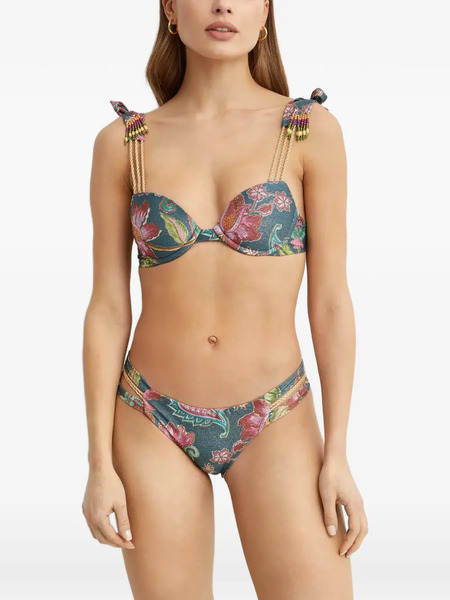  Del Maar Ceiri Floral-print Bikini Top - Green 