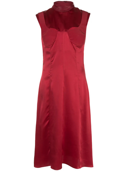  Delada Silk Cut-out Detail Dress - Red 