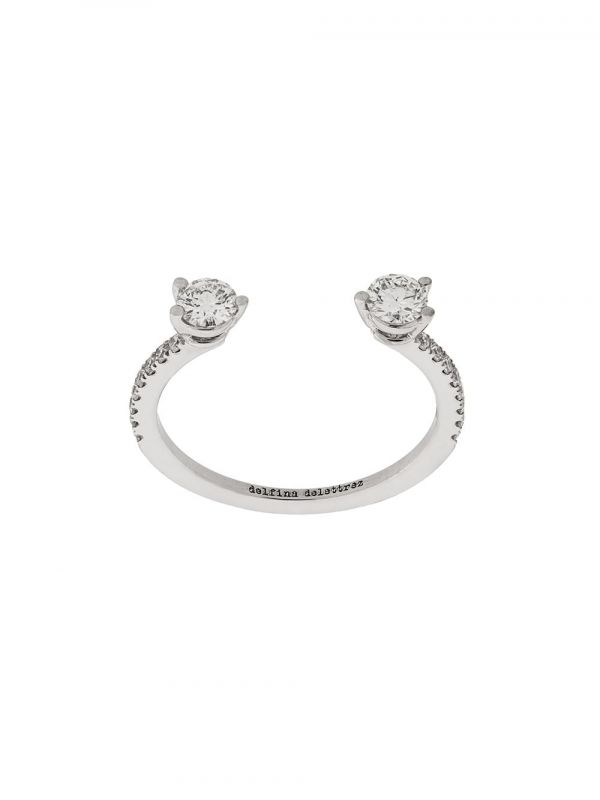  Delfina Delettrez 18kt White Gold Dots Diamond Pave Ring - Silver 