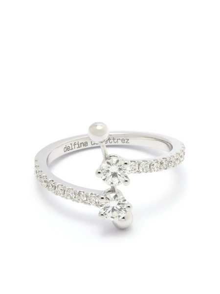  Delfina Delettrez 18kt White Gold Two In One Contrariè Diamond Ring - Silver 