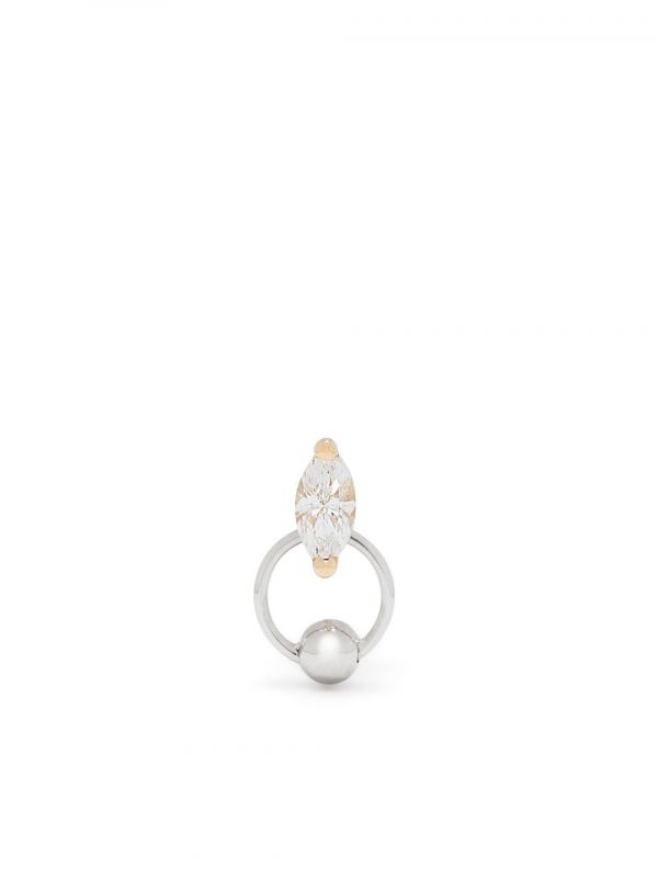  Delfina Delettrez 18kt Yellow Gold Diamond Two In One Piercing Earring 