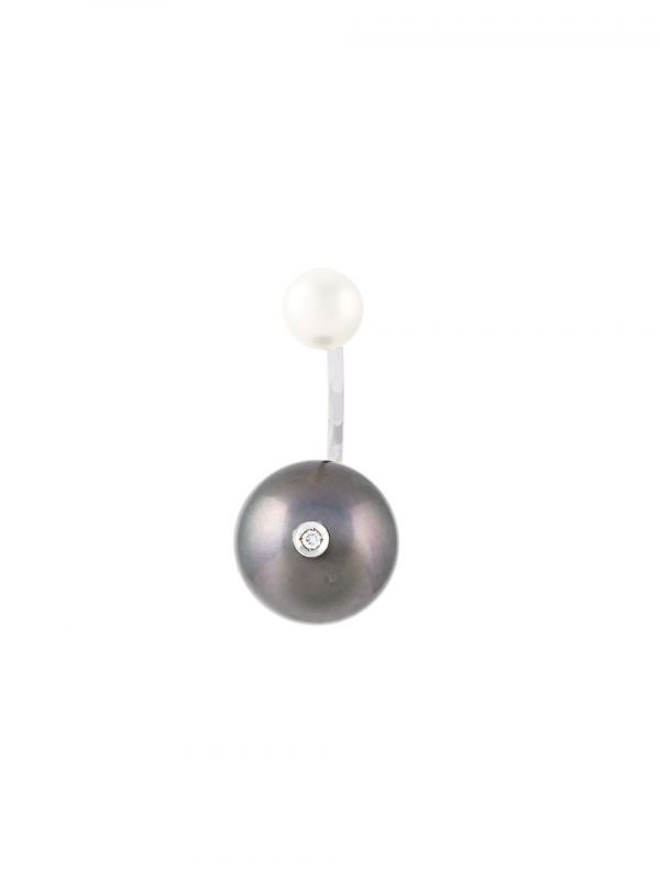  Delfina Delettrez 'pearl Piercing' Diamond Earring - Grey 