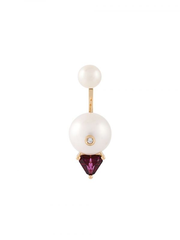  Delfina Delettrez 'trillion' Diamond Earring - Red 