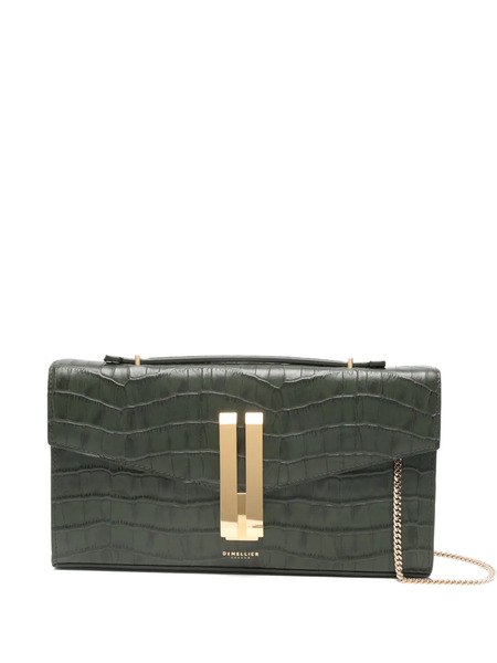  Demellier Vancouver Crocodile-effect Clutch Bag - Green 