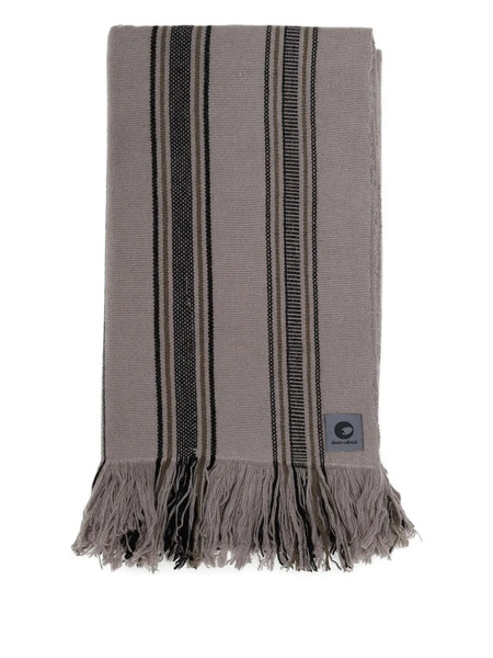  Denis Colomb Striped Fringed Tibet Blanket - Brown 