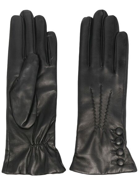  Dents Evelyn Cashmere-lined Leather Gloves - Black 