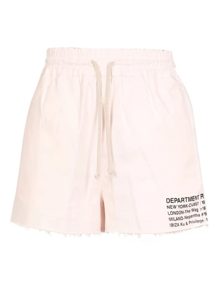  Department 5 Drawstring Frayed Shorts - Pink 